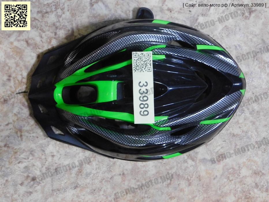 Шлем Вело Stels черно-зелены  